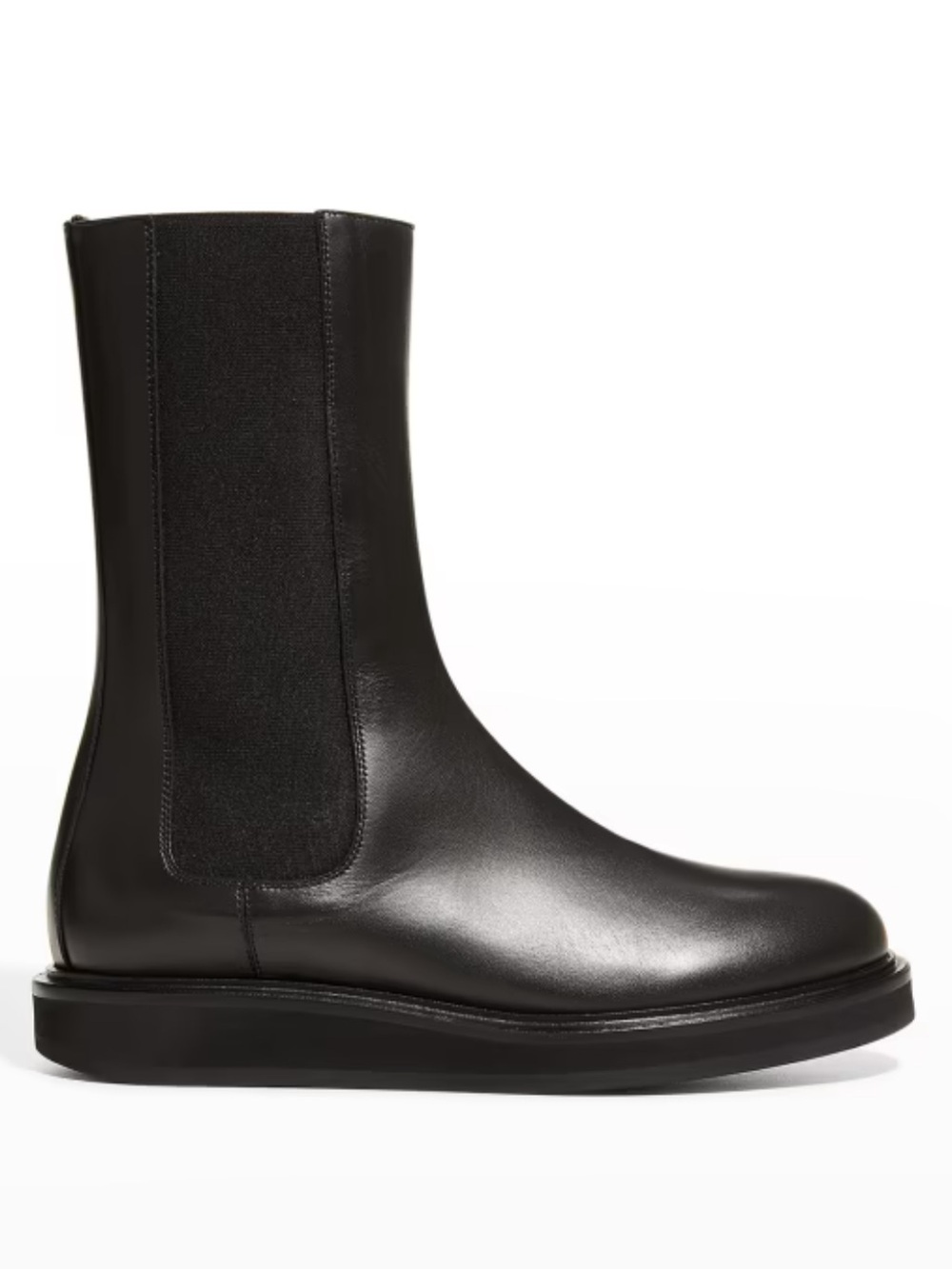 Legres | Women’s black calf leather high Chelsea boots chunky rubber soles 37